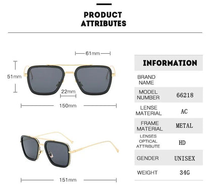 Luxury Steampunk Men Sunglasses Tony Stark Iron Man Sun Glasses Vintage Metal Eyewear Steam Punk Sunglass UV400 Male Gafas