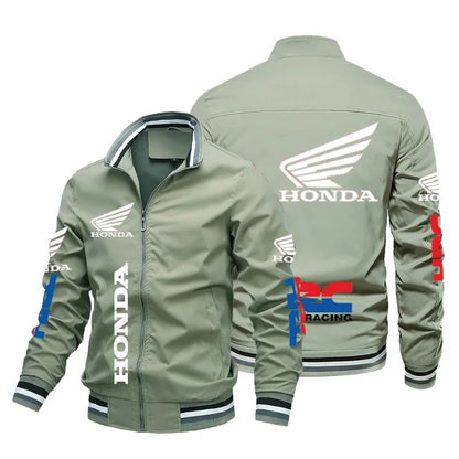 Honda Motorcycle Jacket For Men Honda Red Wing and HRC Logo Biker Jacket Windbreaker Men Sportswear Slim Racing Team Jacket Male