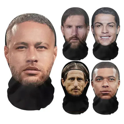 3D Funny Pattern Mesh Face Mask Head Cover Party Cosplay Props UV Protection Shield Neymar Pattern Headwear Novelty Supplies