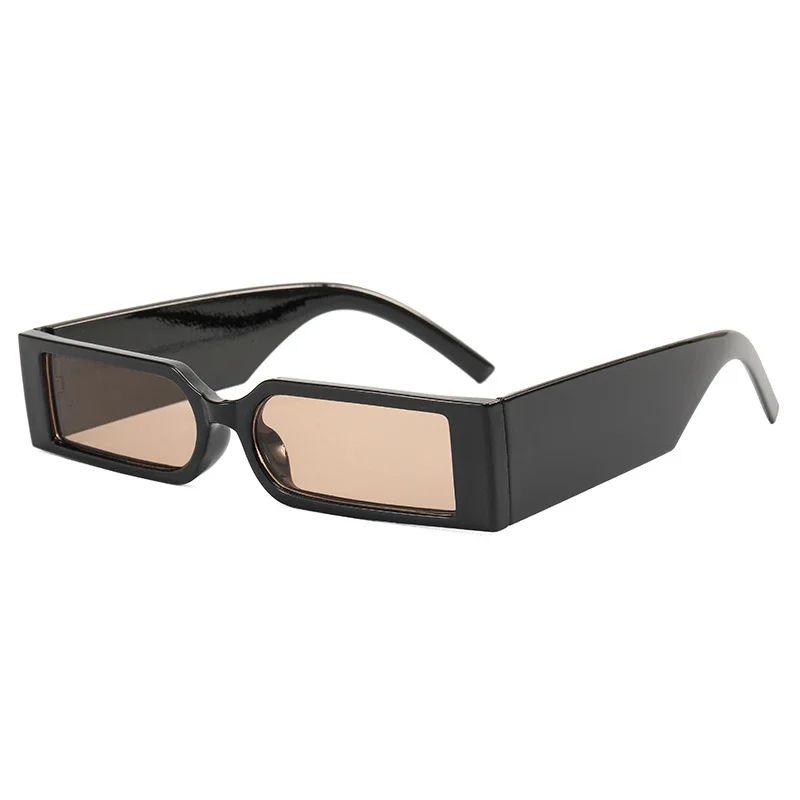 Óculos de Sol Retangulares de Luxo Masculinos Hip Hop Vintage Designer Shades Pretos Pequenos Personalidade UV400