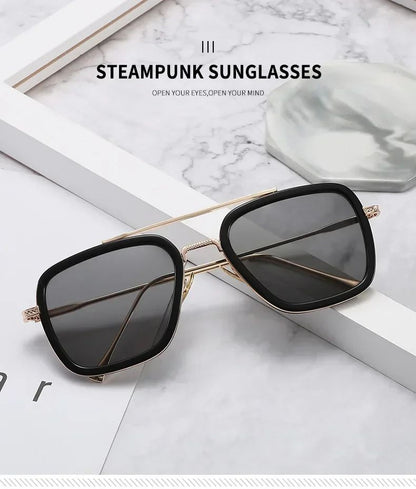 Brand Designer Iron Man Tony Stark Fishing Sunglasses For Men Square Outdoor Sport Driving Sun Glasses Men Spider Eyewear