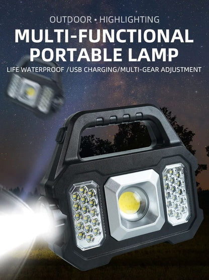 High Power Led Flashlights Rechargeable Camping Work Light Multi Functional Portable Light Solar Charging 6 Lighting Modes ?