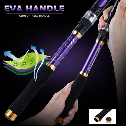 Sougayilang 1.8-3.3M Telescopic Fishing Rods 6-8 Sections Ultralight Glass Fiber Carp Fishing Rods Spinning Pole Fishing Tackle
