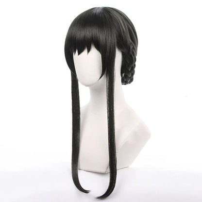 Anime spy x family Yor Forger Cosplay Costumes Red Sweater Dress Suit Casual Wear Black Braid Wig Halloween Costume For Women