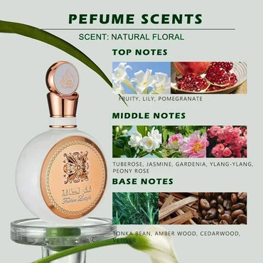 Desodorante Corporal Fakhar 100ML Spray Perfume Feminino Alta Qualidade Presente Árabe Fragrância Namoro Sedutor Duradouro Eau De Parfum Presentes