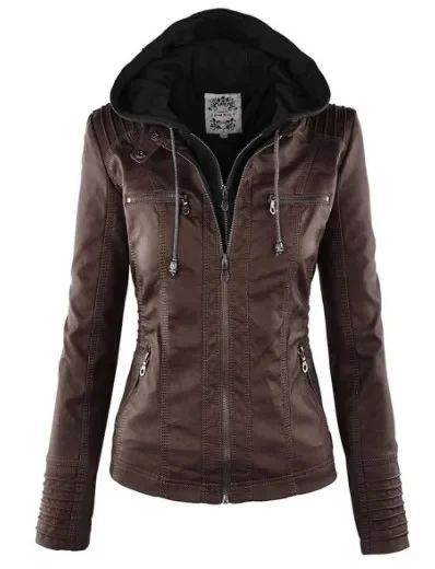 Faux Leather Jacket Women 2025 Basic Jacket Coat Female Winter Motorcycle Jacket PU Leather Zipper Hoodies Outerwear chaqueta