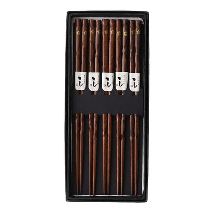 5 pares de pauzinhos japoneses para sushi, antiderrapantes, reutilizáveis, chineses, utensílios de mesa, presente, ferramentas de cozinha