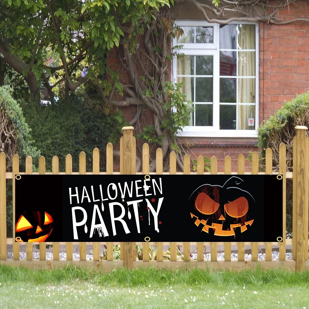 60X240cm Halloween Banner Flag Polyester Printed Garage or Outdoor Decoration Tapestry