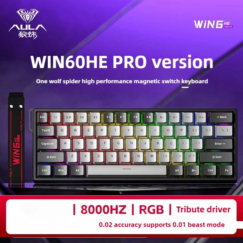 Teclado de Interruptor Magnético Win60He Com Fio Win 60 HE Teclado Mecânico para Jogadores de Esports Win68 Teclados Personalizados Win60 He Presentes