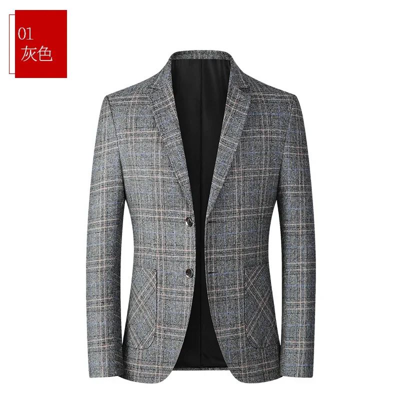 2024 New Spring Autumn Blazers Men Slim Fit British Plaid Formal Suits Male Jackets Party Wedding Business Casual Blazers Men