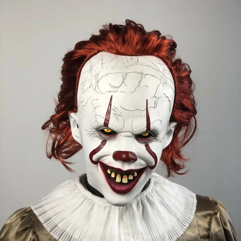 Horror  Mask Cosplay Scary Creepy Evil Demon Killers Latex Helmet Halloween Carnival Party Costume Props
