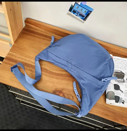 Trendy Women's Soft Cloth Shoulder Bag Solid Color Student Casual Style Big Handbags Crossbody Bags for Women Shoulder Hobos Bag