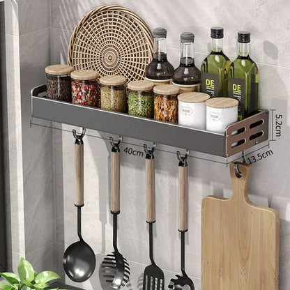 Novo Rack de Armazenamento de Cozinha Suporte para Temperos de Parede Organizador de Cozinha Doméstico Multifuncional Prateleira de Armazenamento