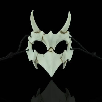 Party Skull Mask Long Teeth Demon Skeleton Half Face Mask Wolf Dragon Tiger Houjuu Nue Mask Cosplay Halloween Costume Props
