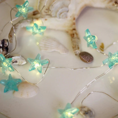 Ocean Theme 20/30 Leds String Lights Shell Starfish Under The Sea LED Fairy Light for Wedding Party Christmas Decoration Lamp