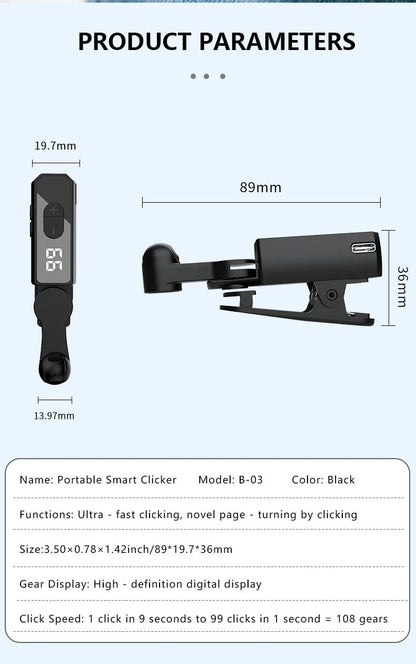 Clicador automático para smartphone, Clicador sem fio para telefone, Clicador de tela para transmissão de vídeo ao vivo, Jogo, Clicador de toque de tela multifuncional