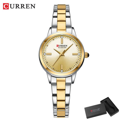 CURREN Women's Watches Fashion Original Quartz Wrist Watch for Ladies Roman Dial Dazzling Diamond Waterproof Luminous Luxury New