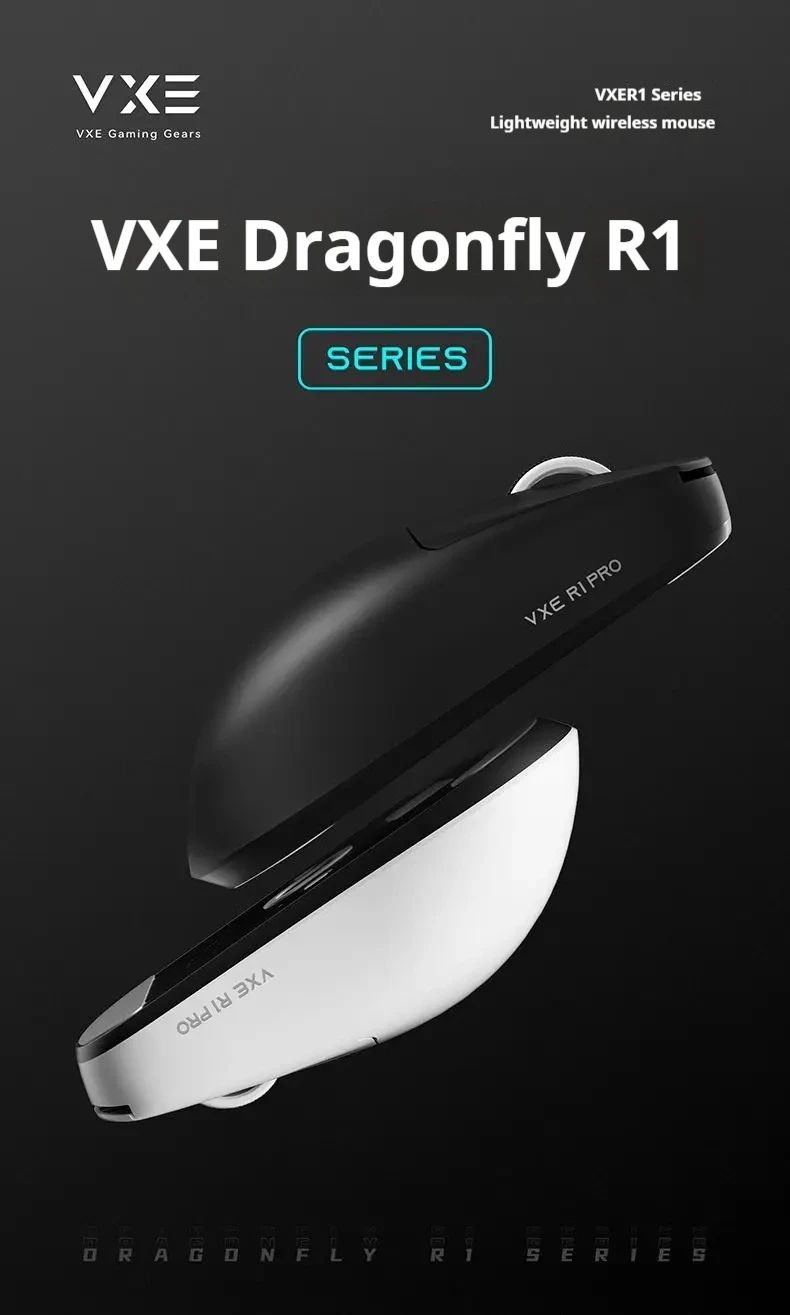 VGN Vxe Dragonfly R1 SE E-Sports Wireless Mouse Game Long Battery Life Paw3395 Lightweight Ergonomic Three-Mode Bluetooth Mouse