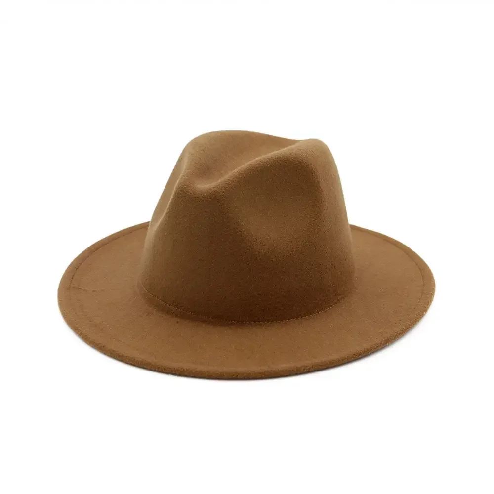 Chapéu Fedora de Feltro de Lã Novo para Mulheres e Homens, Elegante para Outono Inverno, Chapéus de Inverno para Senhoras e Cavalheiros, Casamento, Igreja, Jazz, 55-60CM Gorros