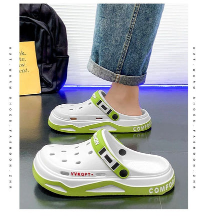 New fashion sandals Men's EVA casual comfortable hole garden shoes outdoor men's beach sandals indoor home unisex slippers