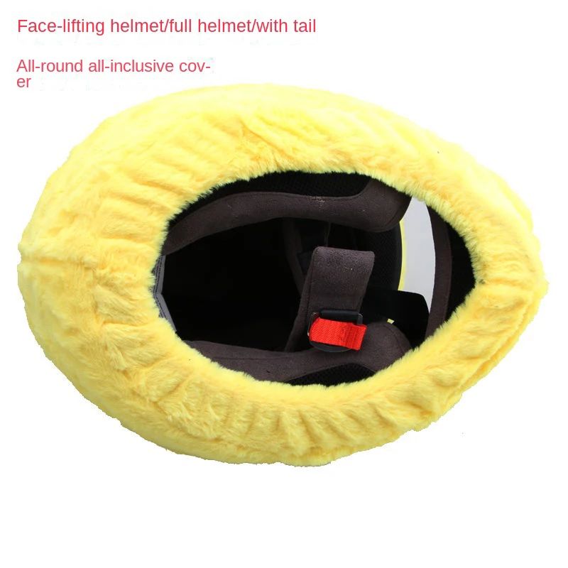 Motorcycle Helmet Protection Cover Cartoon Fluffy Plush Set Hat Full Helmets Christmas Gift for Motobike Full-Face Protective