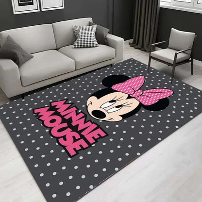 1pc Soft Cozy Minnie Mouse Pink Area Rug 3D Printed Carpet for Living Room Bedroom or Hallway Decor Cute and Comfortable Design