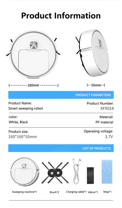 Xiaomi 3 in 1 Mini Intelligent Sweeping Robot Suction Sweeping Mopping Household Use Small Appliances Ultra-thin Cleaner
