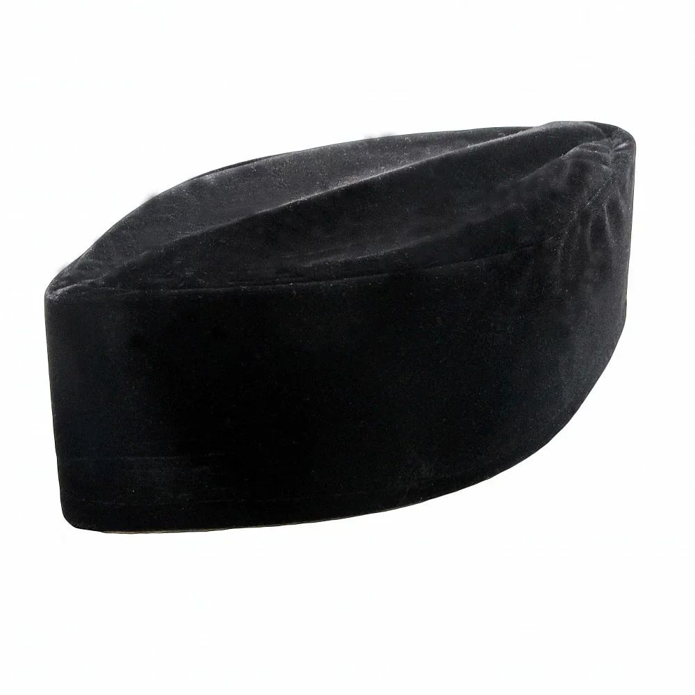 2024 Elegant Black Saudi Boat Caps for Arabic Men Eid Ramadam Prayer Hat Fashion Hijab Headwraps Velvet Muslim Boy Floral