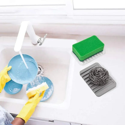 Saboneteira de Silicone para Chuveiro, Suporte de Sabão com Dreno, Organizador de Esponja para Pia de Cozinha, Bandeja de Secagem, Acessórios de Banheiro