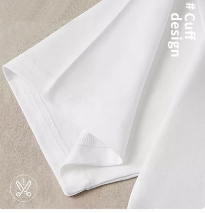 Camiseta masculina de verão 100% algodão puro, marca premium, manga curta, gola redonda, estilo moderno, meio punho, respirável