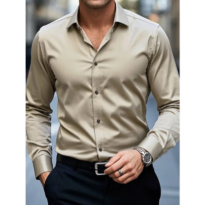 Bolubao New Men Shirts Fashion Quality Long Sleeve Casual Solid Color Elastic Four Season Male Business Shirt