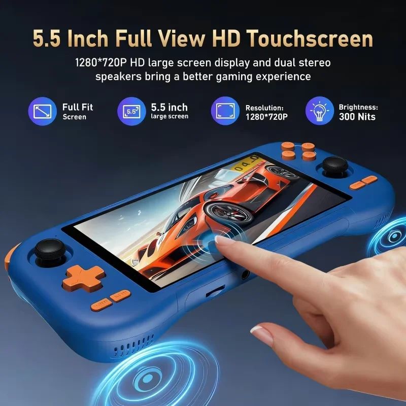 KINHANK K59 Android Handheld Console 6 128GB Memory 5.5-inch HD Screen Enjoy Dual-System Handheld Console Hall Joystick G99 Chip
