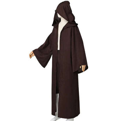Mens Knight Brown Cloak Robe Hooded Cloak Costume Halloween Cosplay Hood Cloak  anime cosplay  cosplay costumes