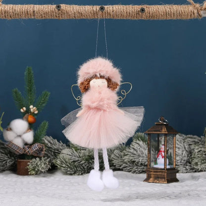 Christmas plush antlers angel girl pendant Christmas tree pendant creative doll pendant gift