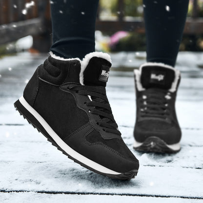 Botas de Inverno Masculinas Casuais Quentes Botas de Tornozelo Sapatos para Homem Tênis Inverno Pelúcia Fur Feminino Calçados Confortáveis Plataforma Botas de Neve