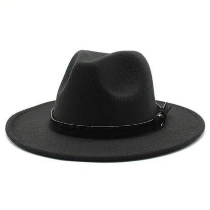 Gangster Trilby Felt Fedora Hat European American Wide Brim Top Jazz Caps Women Men Wool White Wedding Hat 56-58-61CM