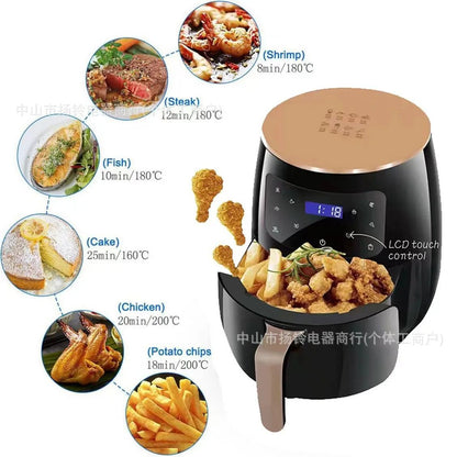 Fritadeira Airfryer 8L Forno Smart Touch de Grande Capacidade Visual Multifuncional Elétrico Fritadeira Air Fryer Máquina de Batata Frita