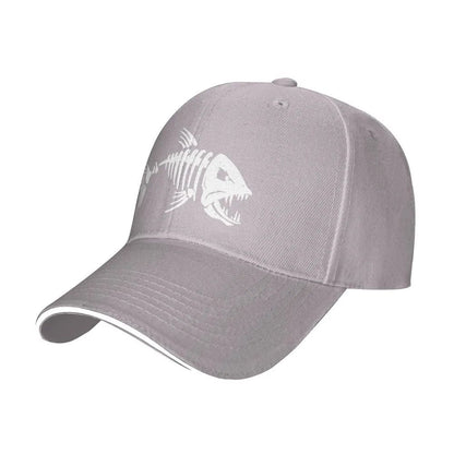 Boné de Pesca Masculino para Ar Livre, Boné de Pesca, Boné de Beisebol, Boné de Golfe, Boné de Caça com Ossos de Peixe de Desenho Animado, Boné Snapback