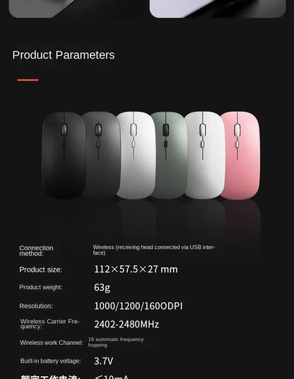 Mouse sem fio para notebook PC Bluetooth recarregável mouses de computador silenciosos mouse USB ergonômico para jogos para Xiaomi Pad