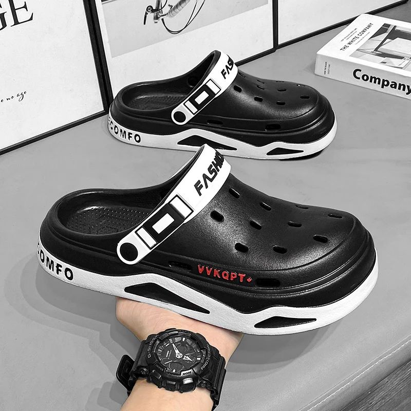 New fashion sandals Men's EVA casual comfortable hole garden shoes outdoor men's beach sandals indoor home unisex slippers