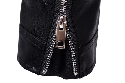 Motorcycle Slim Leather Jacket Men's Leather Jacket British Fashion Men's PU Leather Jacket mens solid color leather jackets