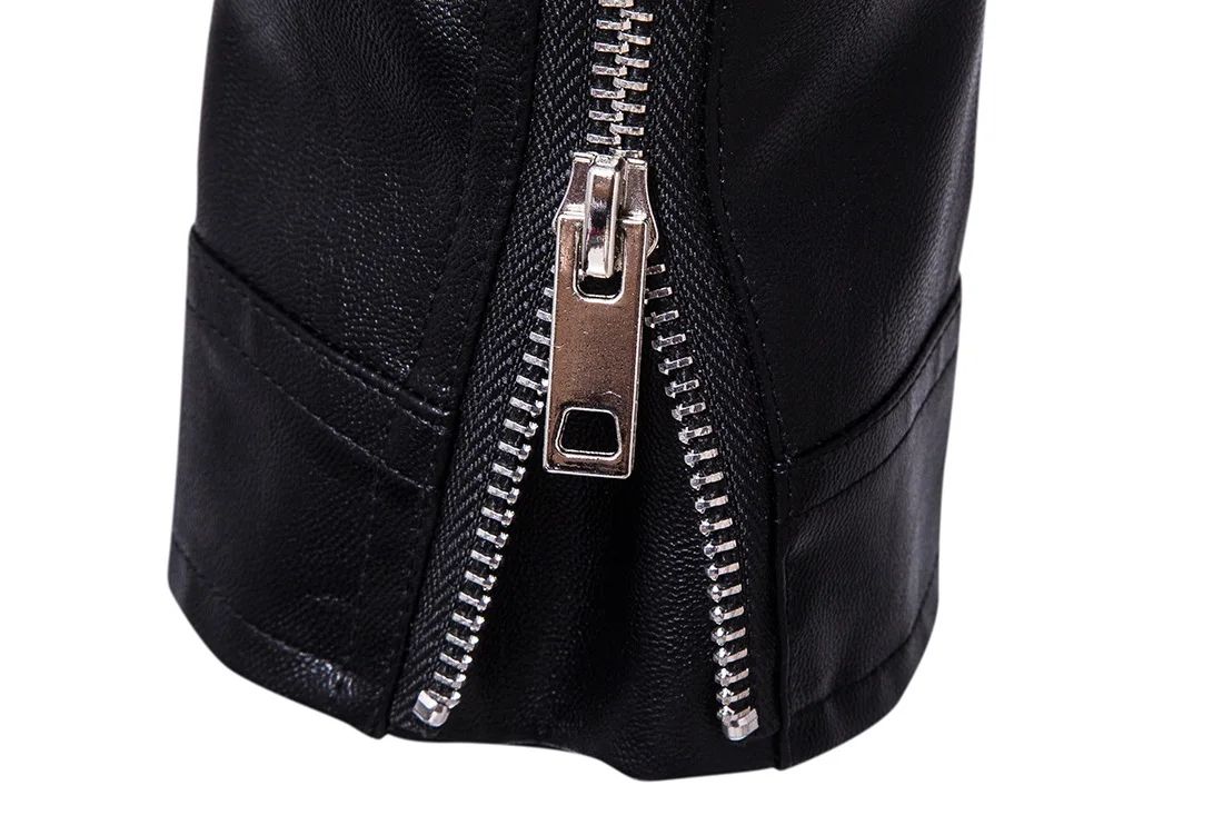 Motorcycle Slim Leather Jacket Men's Leather Jacket British Fashion Men's PU Leather Jacket mens solid color leather jackets