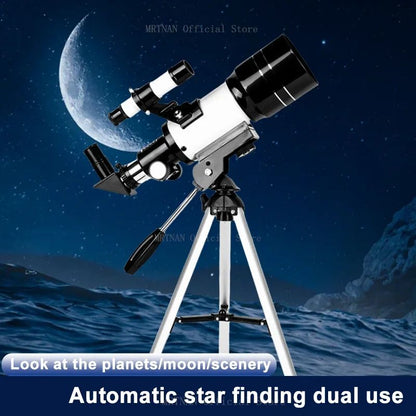 Telescópio Astronômico de Alta Definição e Alta Ampliação, Espelho de Busca de Estrelas Profissional, Suporte Longo com Suporte para Celular