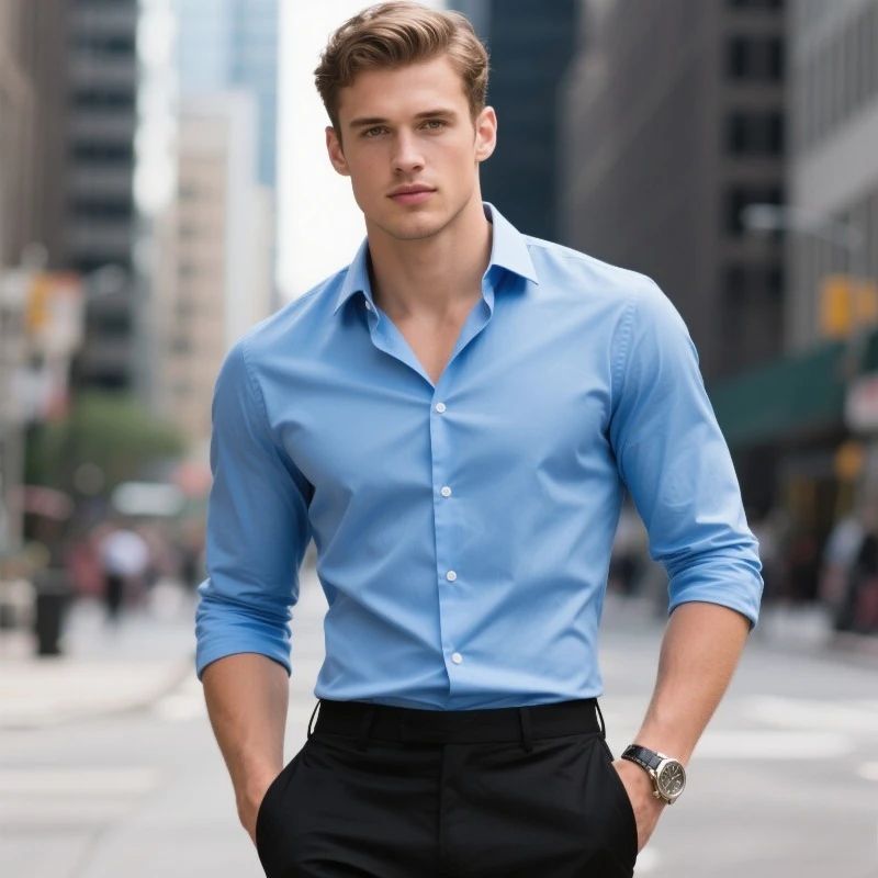 Bolubao New Men Shirts Fashion Quality Long Sleeve Casual Solid Color Elastic Four Season Male Business Shirt