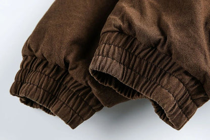 ?Mirrordust?Winter Jackets Men Thicken Warm Coat Vintage Loose Padded Jackets Big Pocket Fur Collar Jackets Outwear Unisex