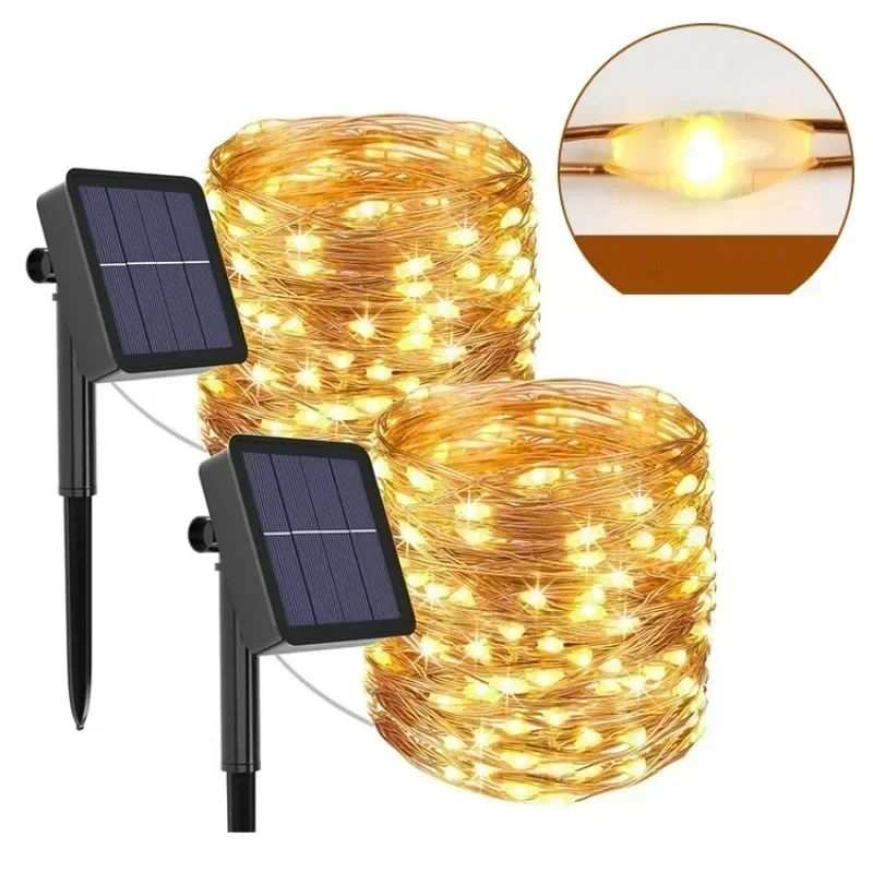 7M/12M/22/32M Solar Led Fairy Light Outdoor Festoon Led Waterproof Garland String Lights Christmas Party Garden Solar Lamp Decor