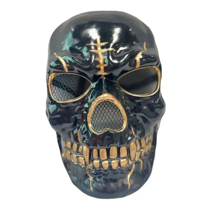 Bloody Effect Moving Mouth Skull Mask Adjustable Realistic Scary Skull Headgear Funny Spooky Halloween Skull Masks for Women Men