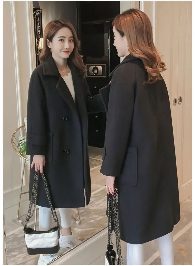 Fashionable Woolen Coat Women's Mid-Length Korean Style Hot Sale Of The Season New Spring Autumn Slimming Versatile Tweed Jacket