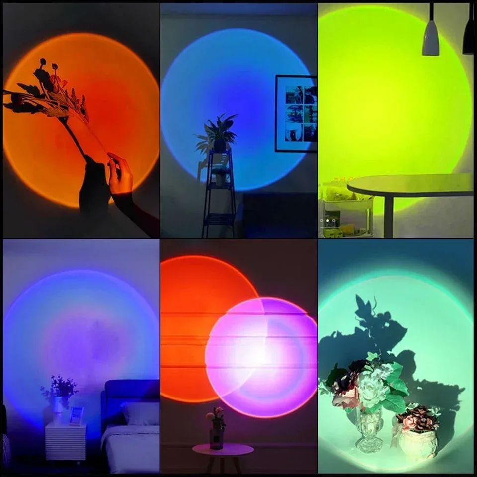 Led USB Sunset Lamp Projector Home Party Decor Night Light Atmosphere Neon Lights For Bedroom Living Room Wall Photography
