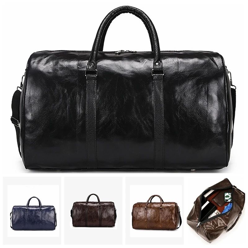 Bolsa de Viagem de Couro Grande Duffle Independente Bolsas de Fitness Grandes Bolsa de Mão Bagagem Bolsa de Ombro Preto Moda Masculina Zíper Pu 2024